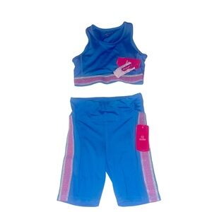 Training top and biker shorts set for girls
